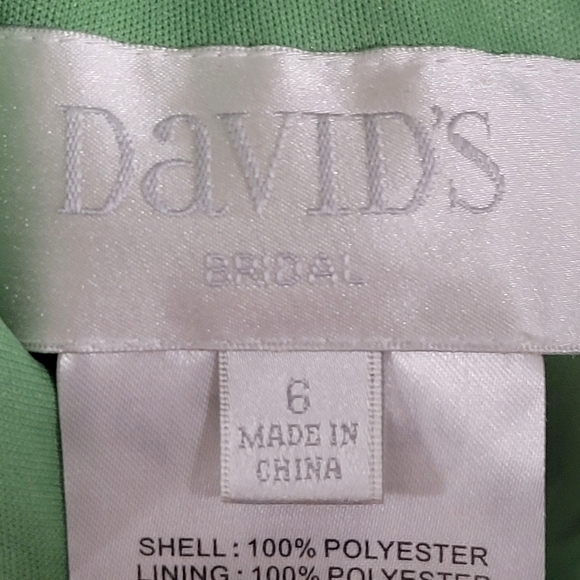 David's bridal long mesh dress w/ one shoulder Clover size 6 style F15928 NWT - Picture 6 of 11